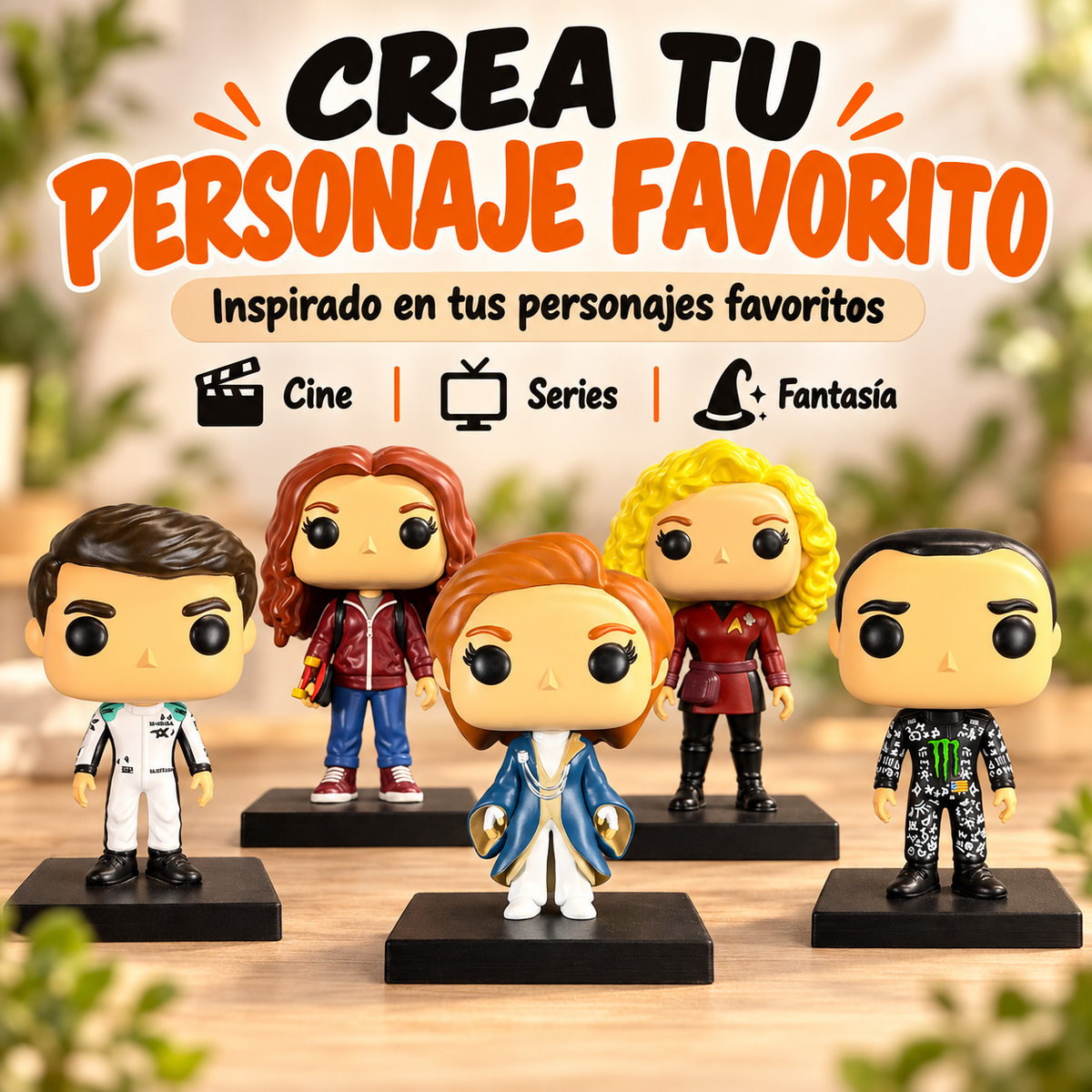 Crea tu personaje favorito con una figura personalizada en impresión 3D, modelada y pintada a mano.