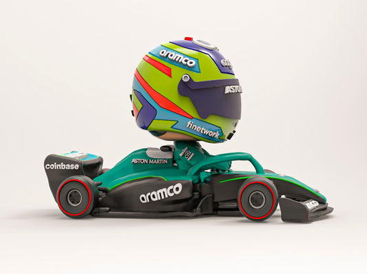 Figura Coleccionable Inspirada en Fernando Alonso y su Aston Martín | Edición Limitada 2025 | Bichuelu Miniaturas