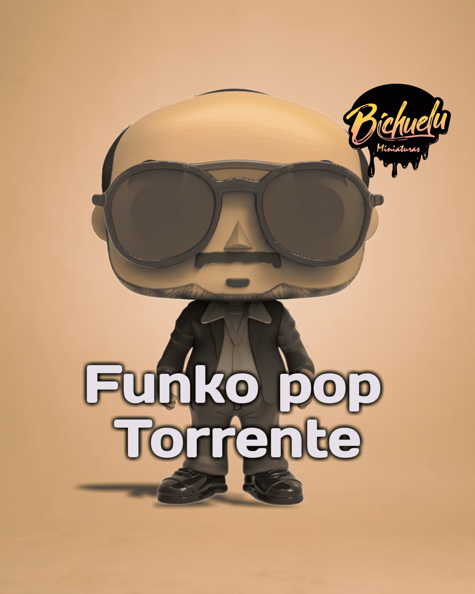 Figura coleccionable de Torrente inspirada en el personaje del cine español, pintada a mano, con base personalizada.

