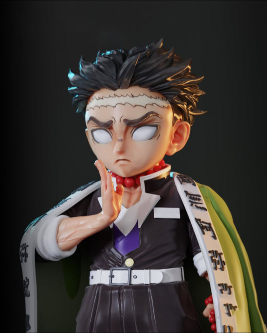 Detalle rostro figura anime estilo chibi pintada a mano