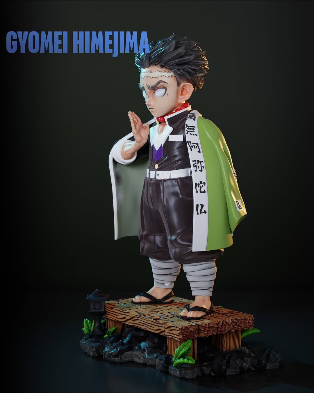 Vista lateral figura coleccionable resina anime