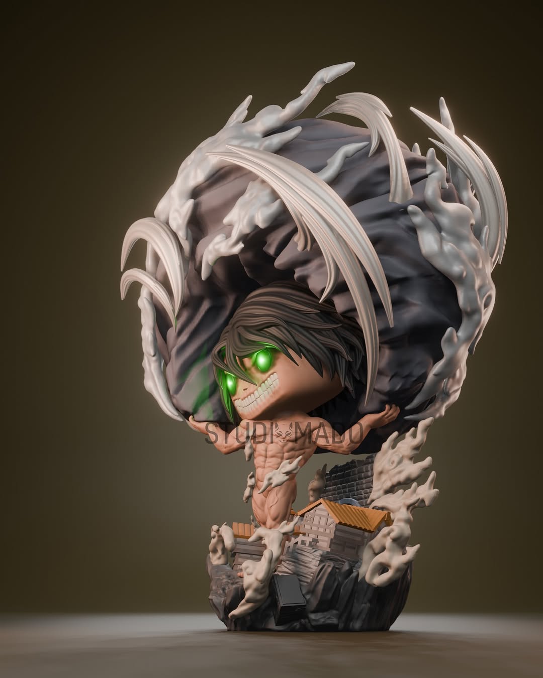 Eren Yeager Titan | Figura Coleccionable Inspirada en Attack on Titan (Ataque a los titanes) | Estilo Pop Exclusivo