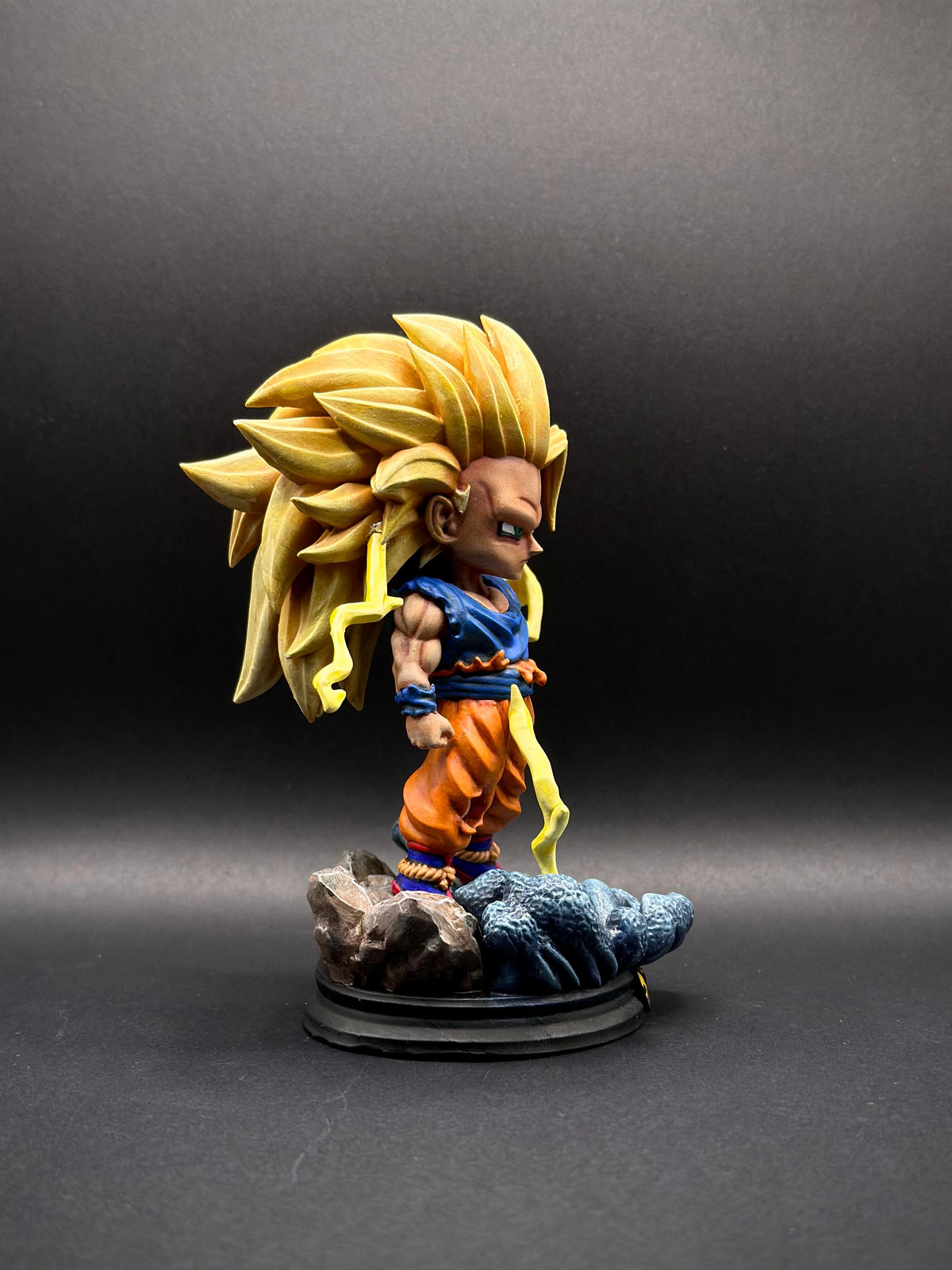 Detalle de la figura coleccionable de Goku SSJ3 Chibi