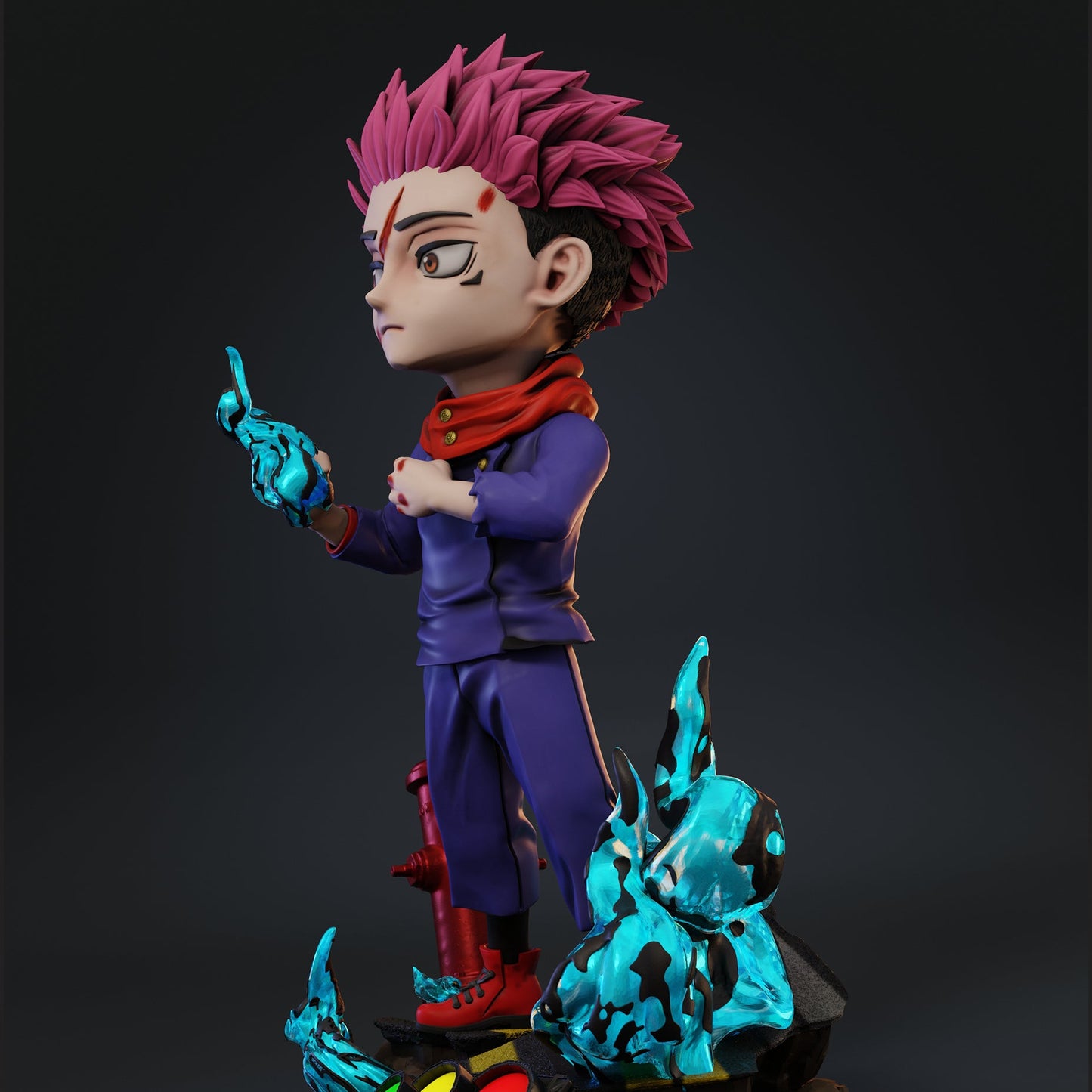 Vista lateral figura coleccionable anime resina