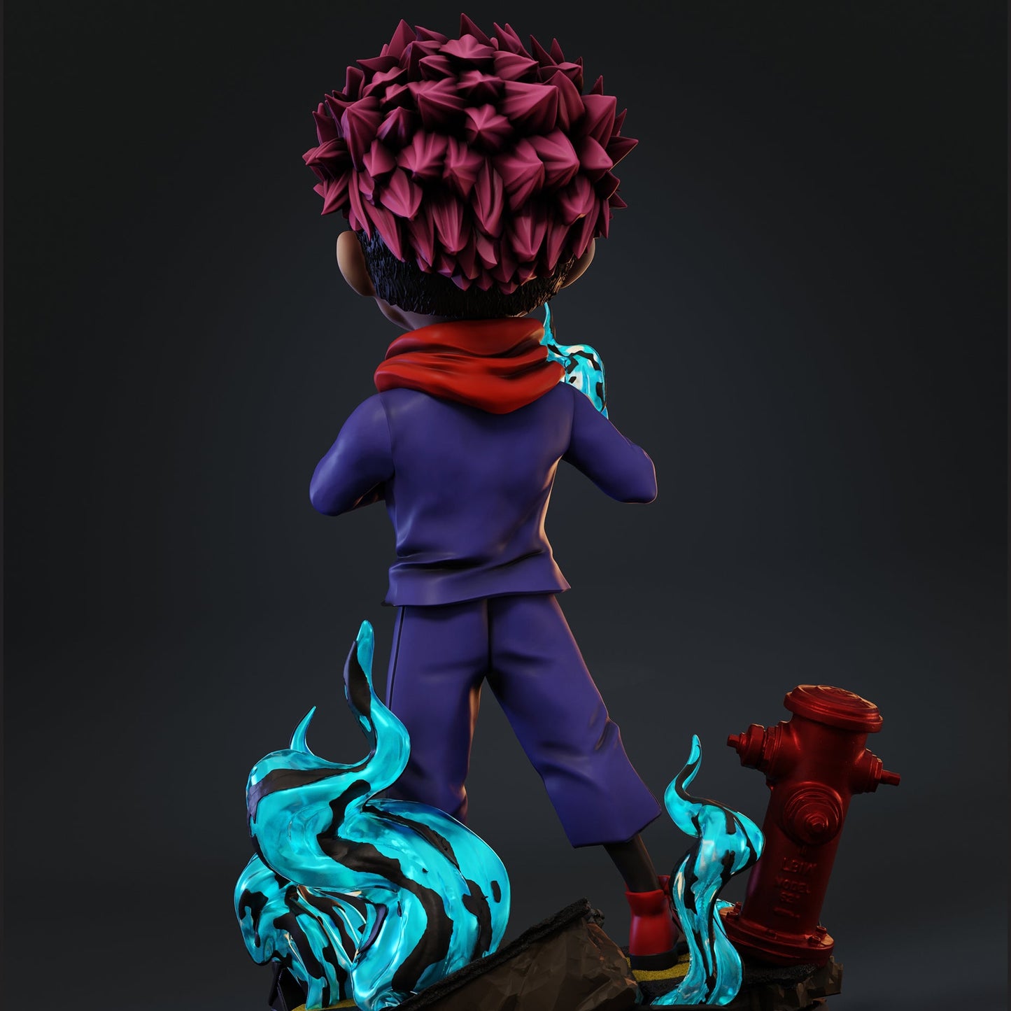 Vista trasera figura coleccionista anime