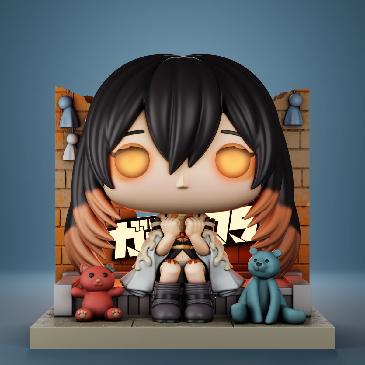 Figura coleccionable inspirada en Amo Empool de Gachiakuta, vista frontal