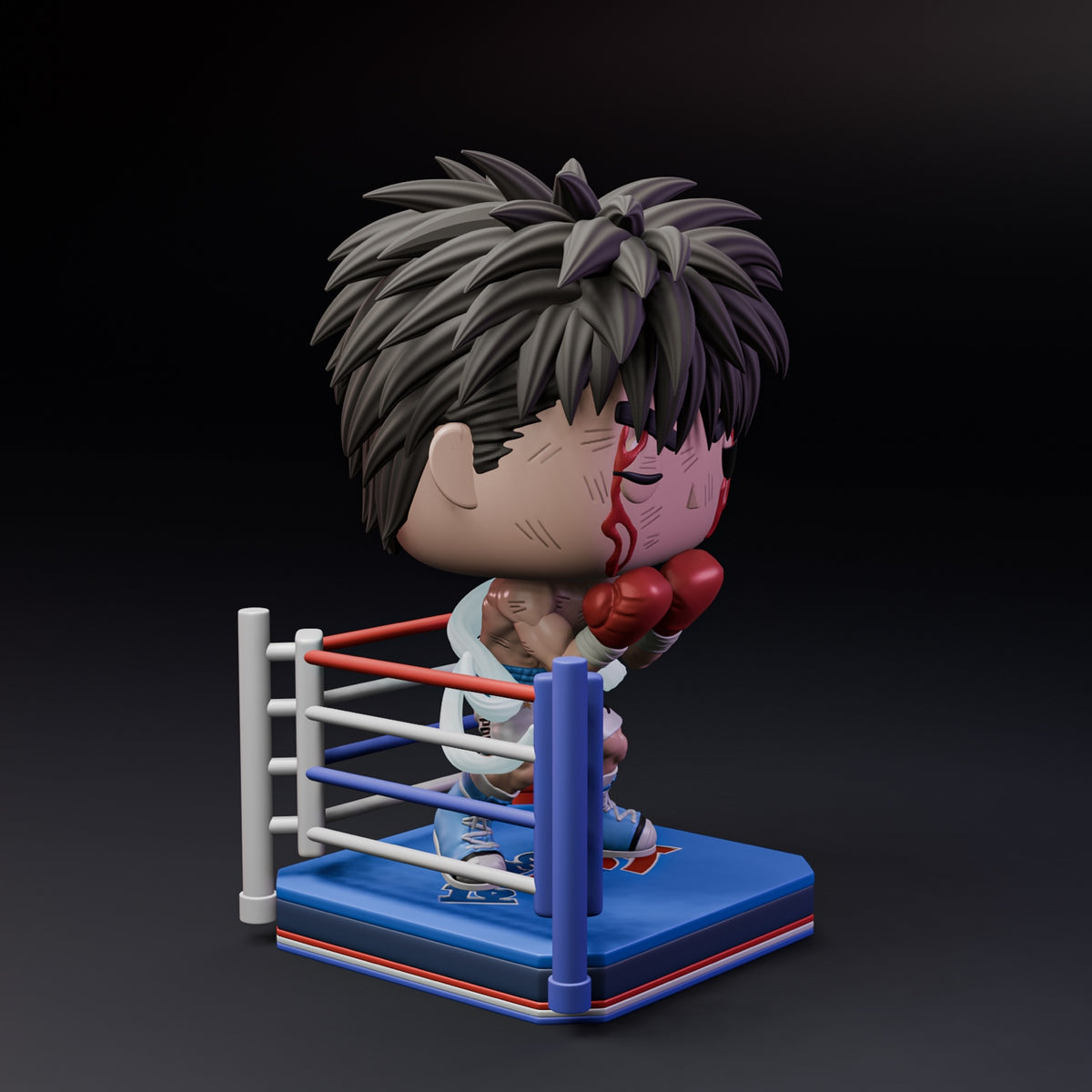 Figura coleccionable inspirada en Ippo Makunouchi de Hajime no Ippo, vista lateral derecha