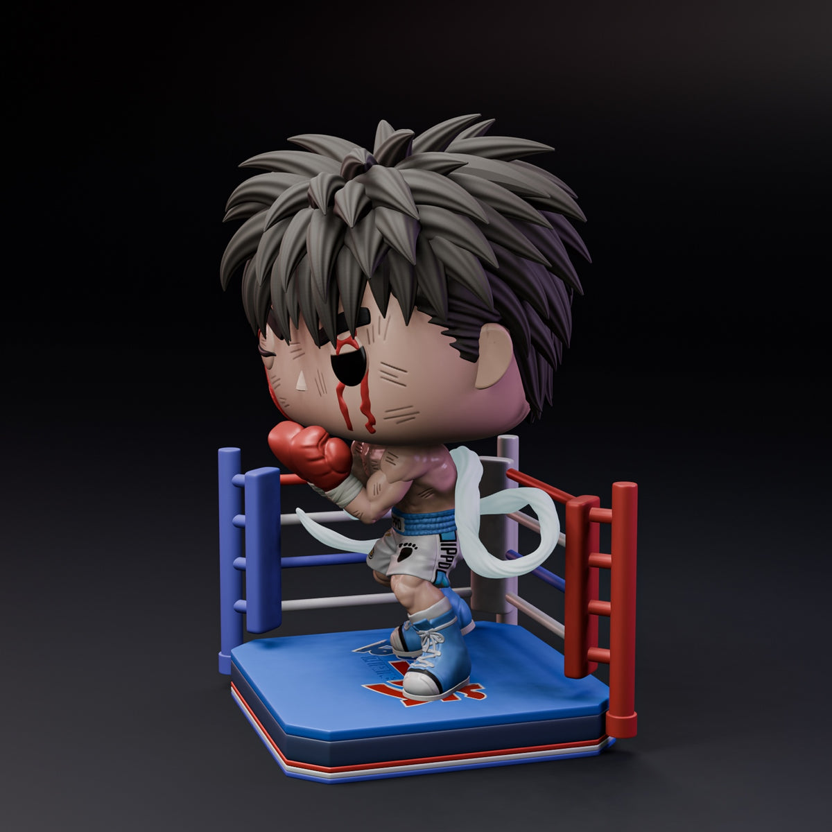 Figura coleccionable inspirada en Ippo Makunouchi de Hajime no Ippo, vista lateral izquierda